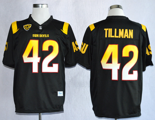 Arizona State Sun Devils #42 Pat Tillman NCAA Football Jersey Black With Patch