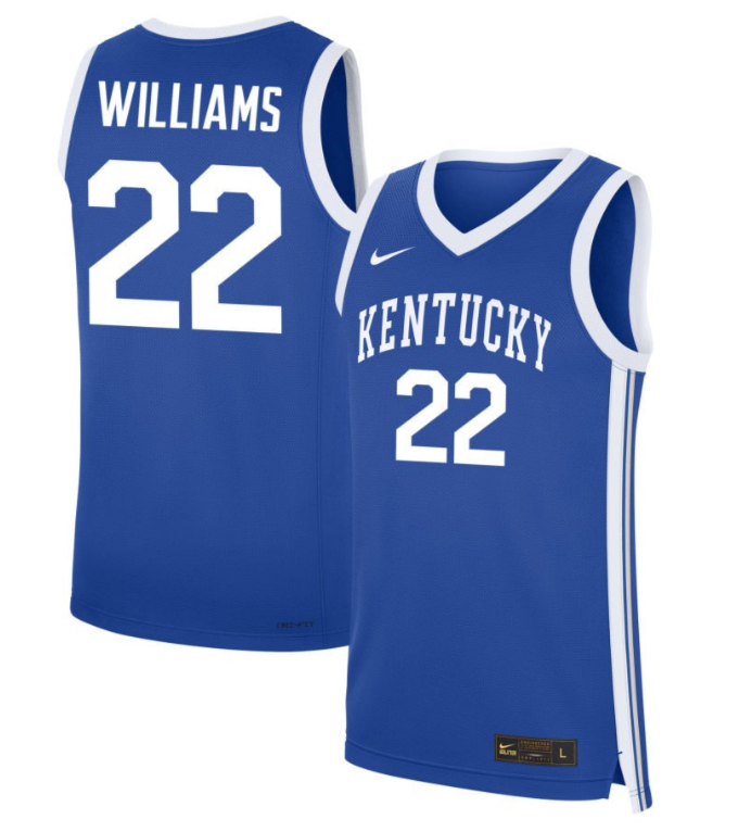 Amari Williams Jersey #22 Kentucky Wildcats NIL Basketball Royal