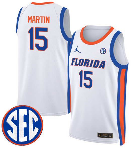 Alijah Martin Jersey #15 Florida Gators Swingman Basketball Stitched White