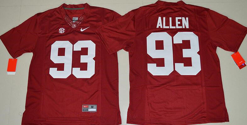 Alabama Crimson Tide #93 Jonathan Allen Red Limited Stitched College Football NCAA Jersey