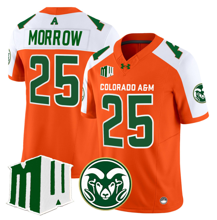 Avery Morrow Jersey #25 Colorado State Rams 2024 Stitched Orange Alternate