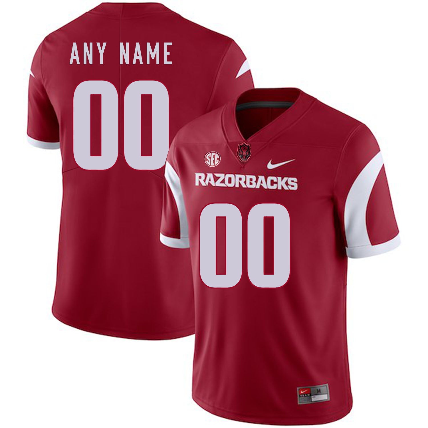 Arkansas Razorbacks Custom Name and Number Football Jersey Red