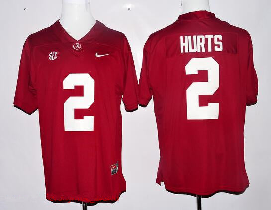 Alabama Crimson Tide #2 Jalen Hurts Red Limited Stitched College Football NCAA Jersey