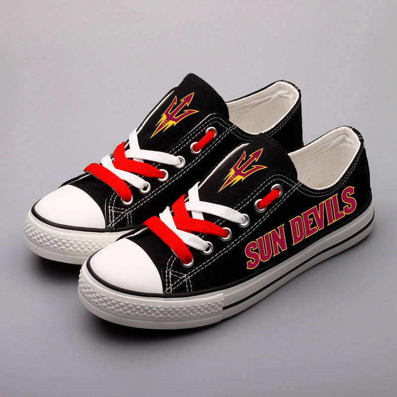 Arizona State Sun Devils Limited Print NCAA College Students Low Top Canvas Shoes Sport Sneakers 1