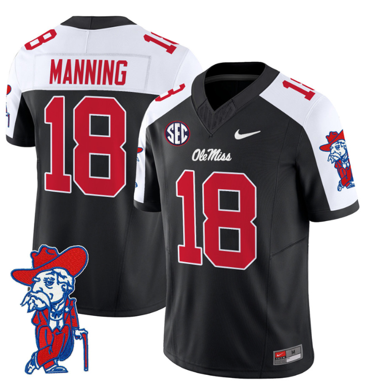 Archie Manning Jersey #18 Ole Miss Rebels Vapor Limited College Football Stitched Black Alternate