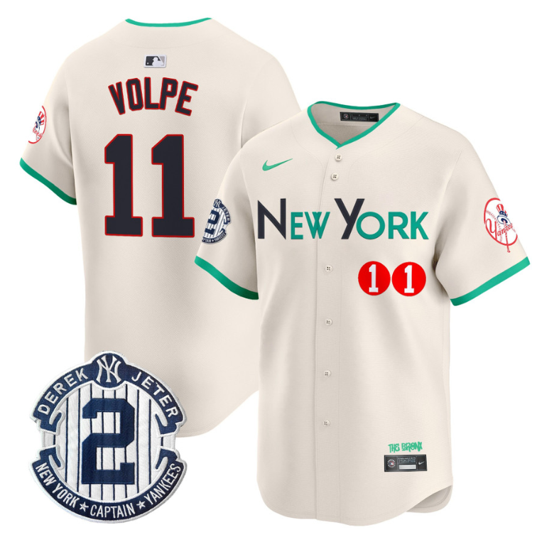 Anthony Volpe Jersey #11 New York Yankees City Connect Vapor Premier Limited Stitched Cream