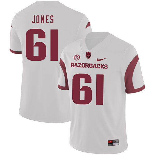Arkansas Razorbacks #61 Jerry Jones College Football Jersey White