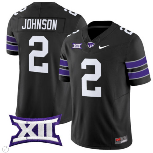 Avery Johnson Jersey #2 Kansas State Wildcats Vapor Limited Football Black