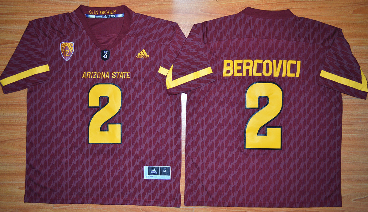 Arizona State Sun Devils #2 Mike Bercovici Football Jersey Grey (Copy)