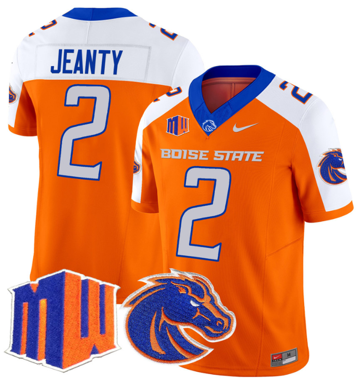 Ashton Jeanty Jersey #2 Boise State Broncos Vapor Limited College Football Stitched Orange Alternate