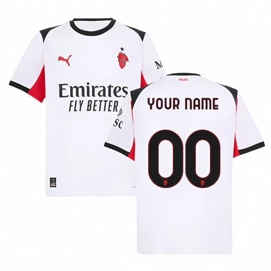 Custom AC Milan 2025-26 Away Match Jersey White