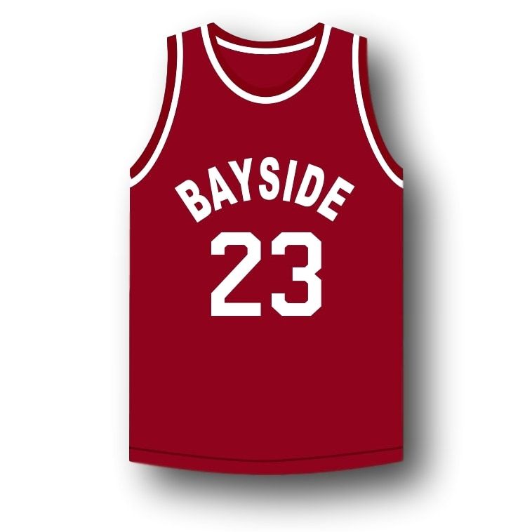 AC Slater Jersey #23 Bayside Saved By The Bell Basketball Maroon