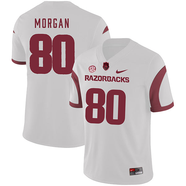 Arkansas Razorbacks #80 Drew Morgan College Football Jersey White