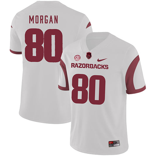 Arkansas Razorbacks #80 Drew Morgan College Football Jersey White