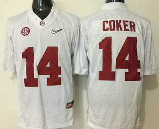 Alabama Crimson Tide #14 Jake Coker White 2016 Playoff Diamond Quest College Football Limited Jersey