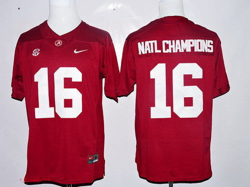Alabama Crimson Tide 2016 Natl Champions Red Stitched NCAA Limited College Football Jersey
