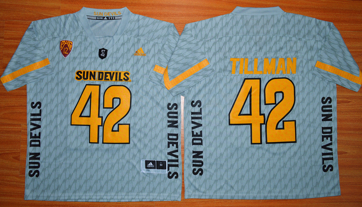 Arizona State Sun Devils #42 Pat Tillman NCAA Football Jersey Grey