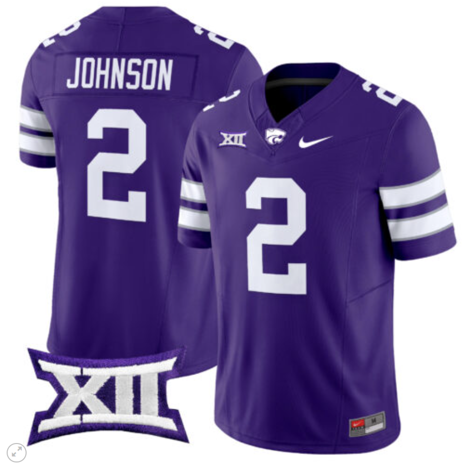 Avery Johnson Jersey #2 Kansas State Wildcats Vapor Limited Football Purple
