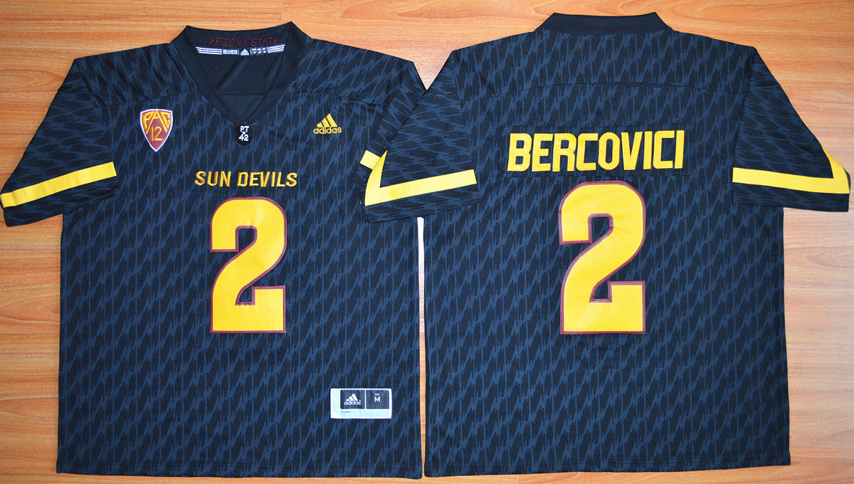 Arizona State Sun Devils #2 Mike Bercovici Football Jersey Black