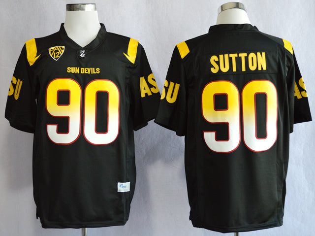 Arizona State Sun Devils #90 Will Sutton NCAA Football Jersey Black With Patch