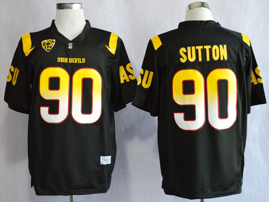 Arizona State Sun Devils #90 Will Sutton NCAA Football Jersey Black With Patch