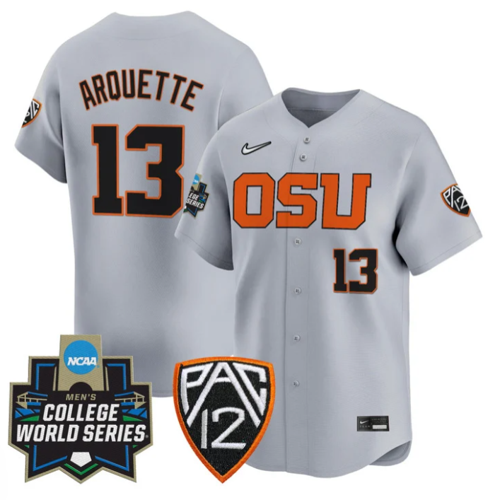 Aiva Arquette Jersey #13 Oregon State Beavers 2025 World Series Stitched Gray