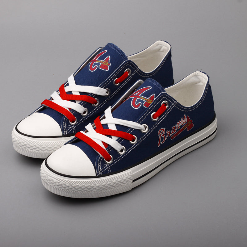 Atlanta Braves Limited Print MLB Baseball Fans Low Top Canvas Shoes Sport Sneakers T-DAC71L