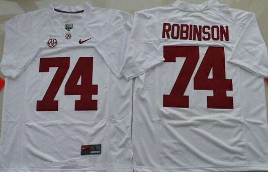 Alabama Crimson Tide #74 Cam Robinson White Limited Stitched College Football NCAA Jerse