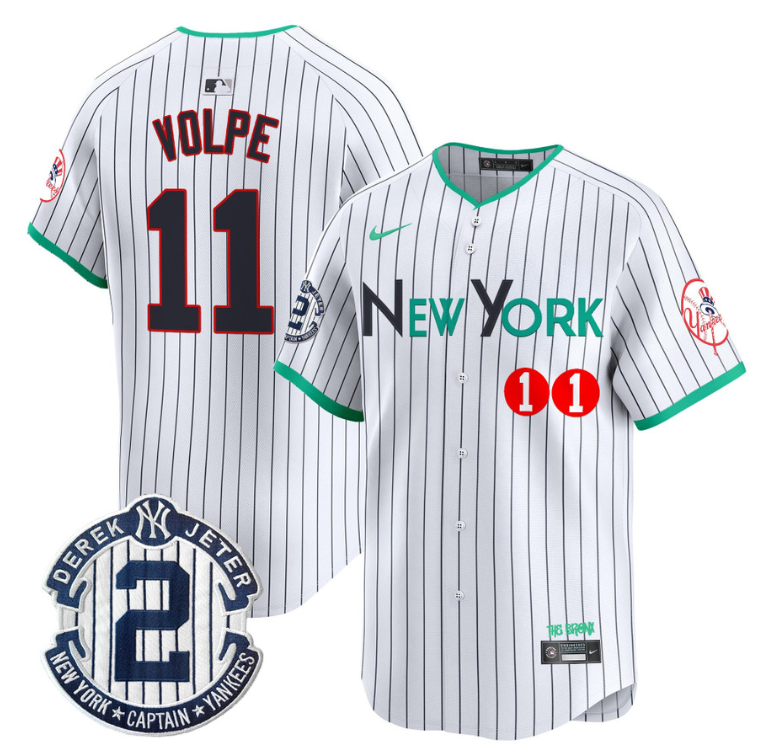 Anthony Volpe Jersey #11 New York Yankees City Connect Vapor Premier Limited Stitched Pinstripe