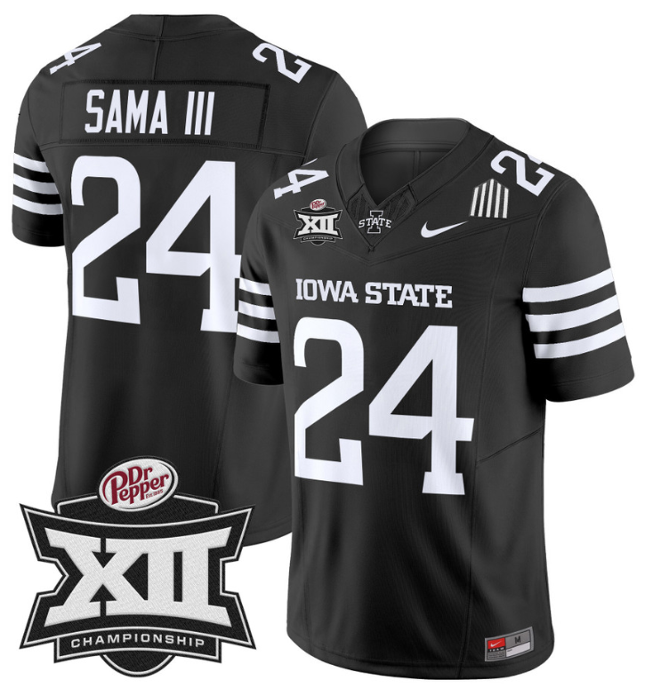 Abu Sama III Jersey #24 Iowa State 2024 Championship Patch Vapor Black