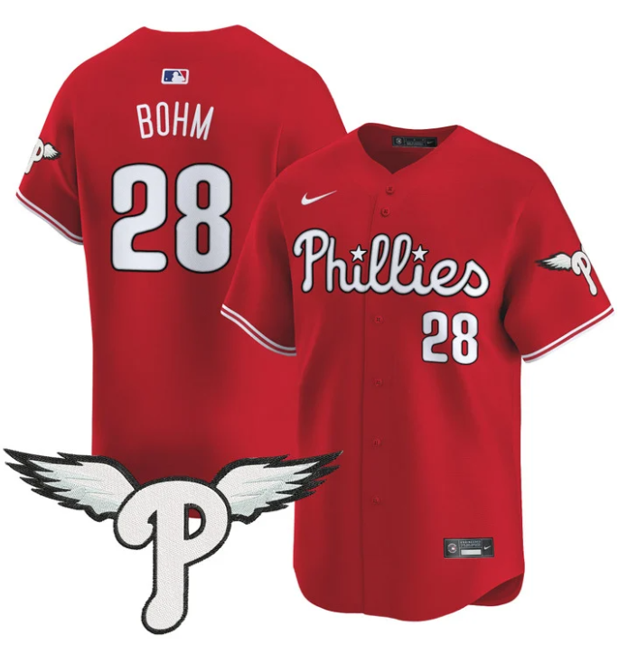 Alec Bohm Jersey #28 Philadelphia Phillies 2025 Vapor Premier Limited Stitched Red