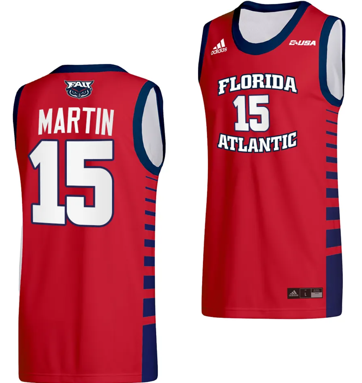 Alijah Martin Jersey #15 FAU Owls College Basketball Replica Red