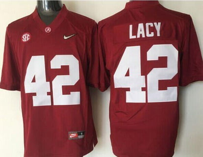 Alabama Crimson Tide #42 Eddie Lacy Red 2016 Playoff Diamond Quest College Football Limited Jersey