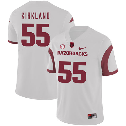 Arkansas Razorbacks #55 Denver Kirkland College Football Jersey White