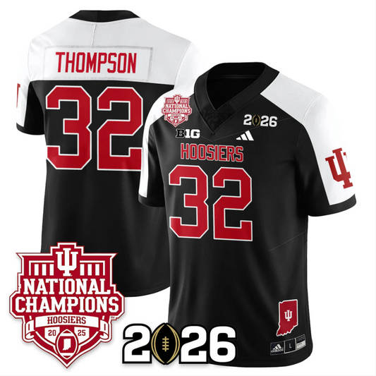 Anthony Thompson Jersey #32 Indiana Hoosiers 2025 National Champions Black Alternate