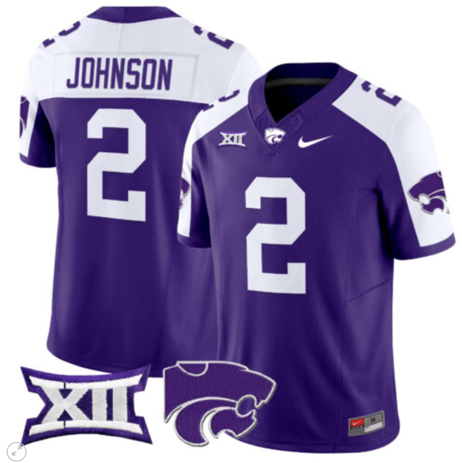 Avery Johnson Jersey #2 Kansas State Wildcats Vapor Limited Football Purple Alternate