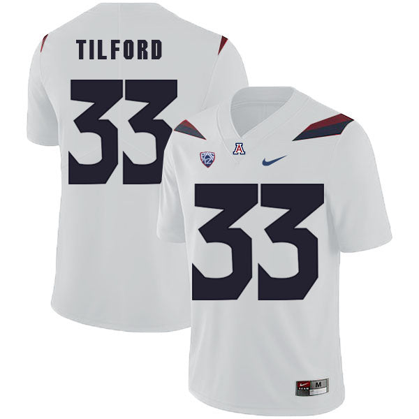 Arizona Wildcats #33 Nathan Tilford NCAA College Football Jersey White