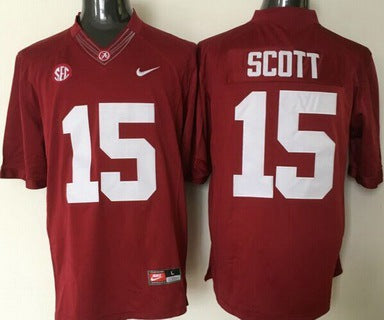 Alabama Crimson Tide #15 JK Scott Red College Football Jersey