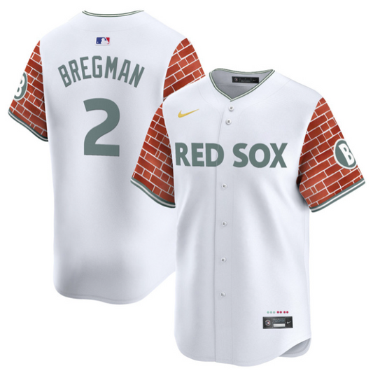 Alex Bregman Jersey #2 Boston Red Sox 2025 Fenway Red Brick Style Vapor Premier Stitched White
