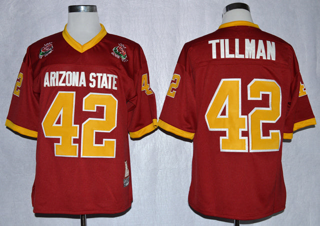 Arizona State Sun Devils #42 Pat Tillman NCAA Football Jersey Maroon 1997 Rose Bowl