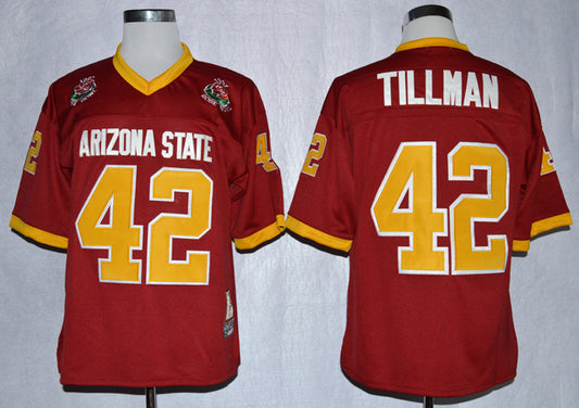 Arizona State Sun Devils #42 Pat Tillman NCAA Football Jersey Maroon 1997 Rose Bowl