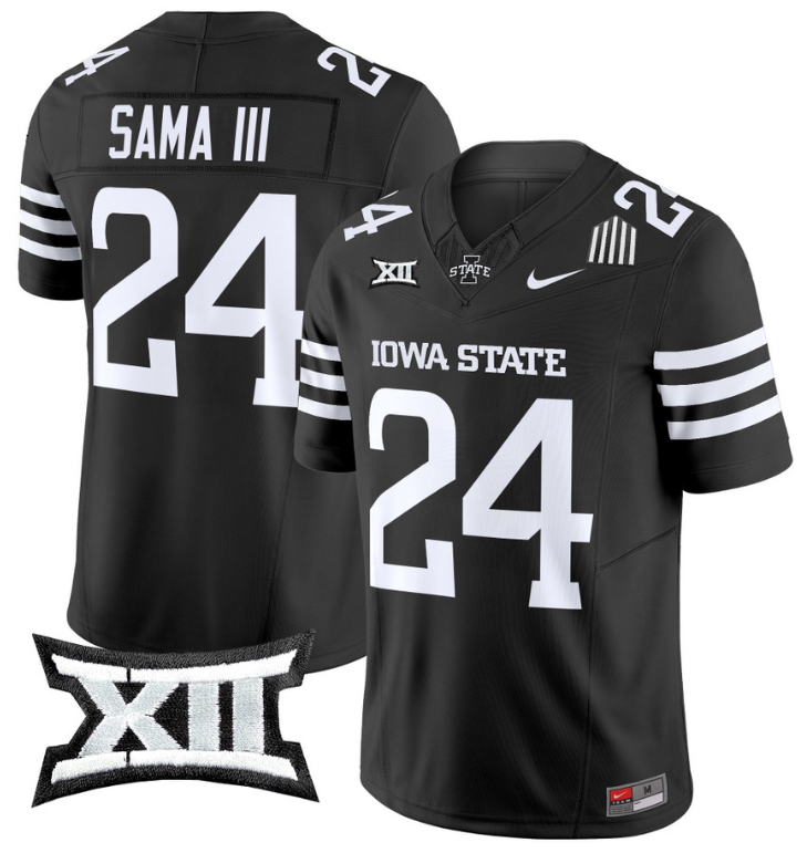 Abu Sama III Jersey #24 Iowa State Cyclones Vapor Limited College Football Stitched Black