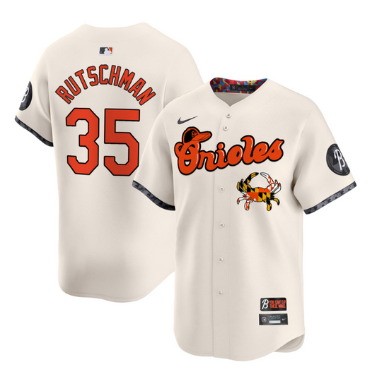 Adley Rutschman Jersey #35 Baltimore Orioles Maryland Blue Crab Vapor Stitched Cream