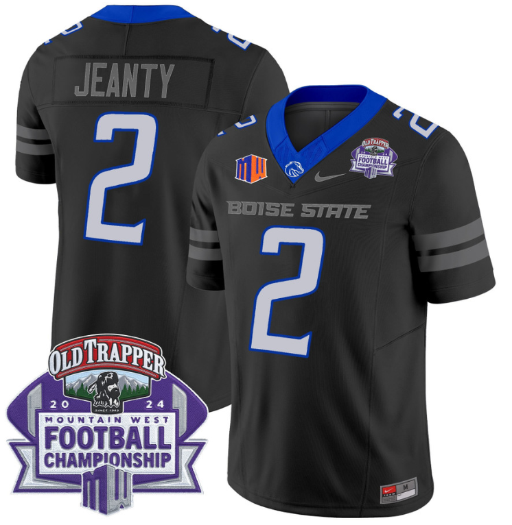 Ashton Jeanty Jersey #2 Boise State Broncos 2024 Championship Vapor Black