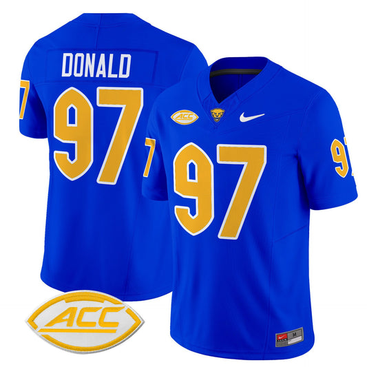 Aaron Donald Jersey #97 Pittsburgh Panthers 2025 Limited Stitched Royal
