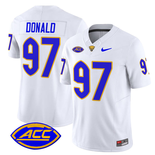 Aaron Donald Jersey #97 Pittsburgh Panthers 2025 Limited Stitched White