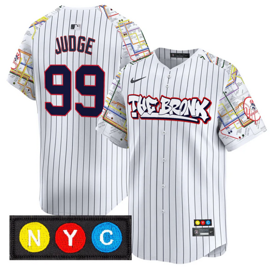 Aaron Judge Jersey #99 New York Yankees The Bronx Subway Style Premier Stitched Pinstripe