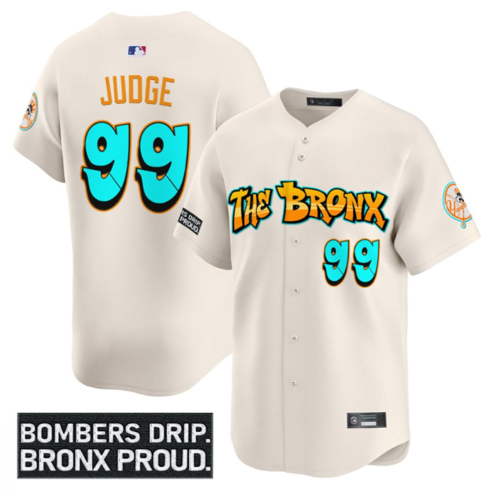 Aaron Judge Jersey #99 Yankees Graffiti Bronx Bombers Edition Stitched Cream