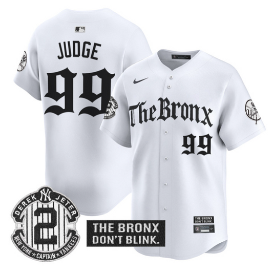 Aaron Judge Jersey #99 Yankees The Bronx Gothic Ink Drop Edition Stitched White