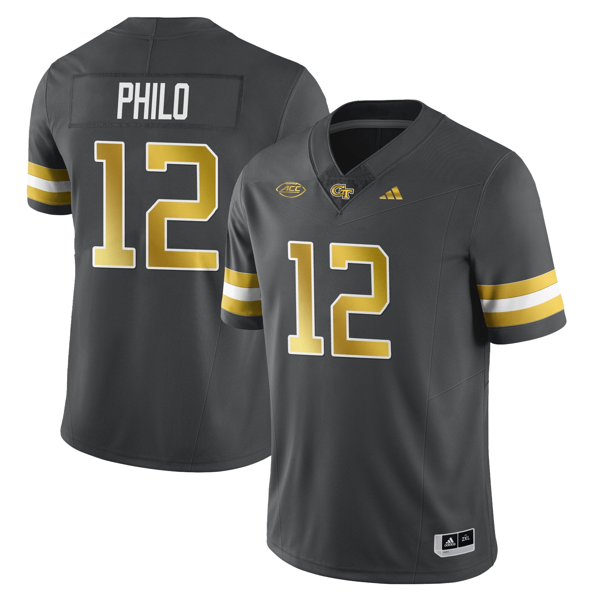Aaron Philo Jersey #12 Georgia Tech Football 2025 Limited Stitched Dark Gray